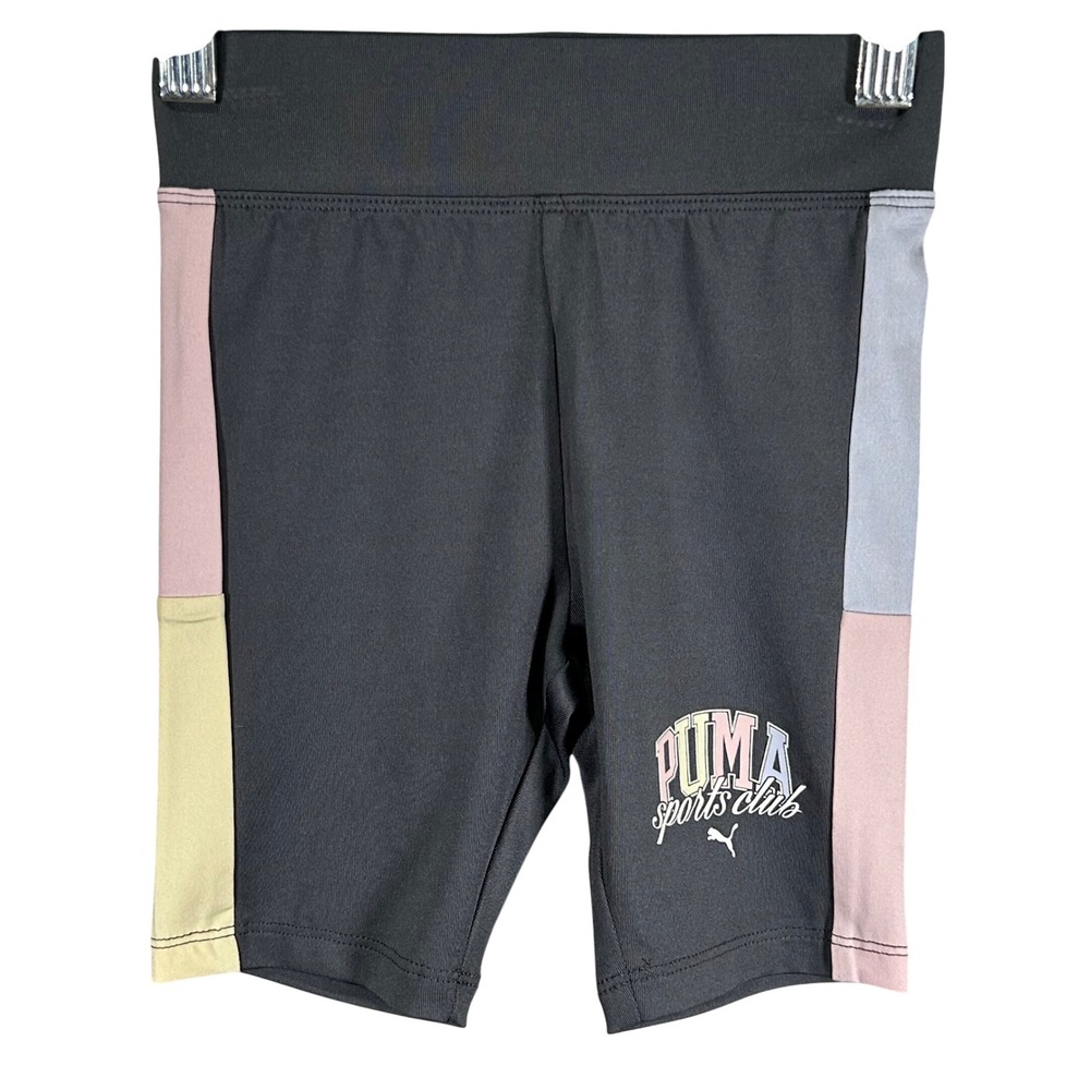 Puma Kids Sports Club Bike Shorts‎ Galactic Gray Pastel Colorblock Size 5 NEW